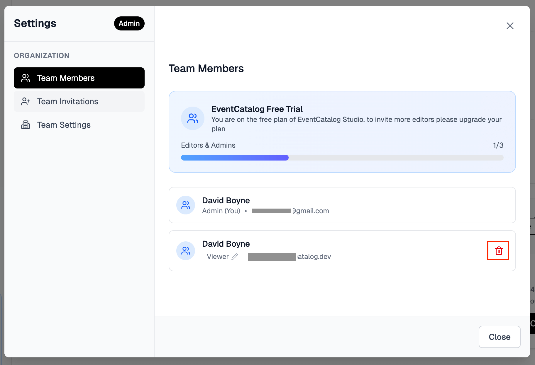 Remove members