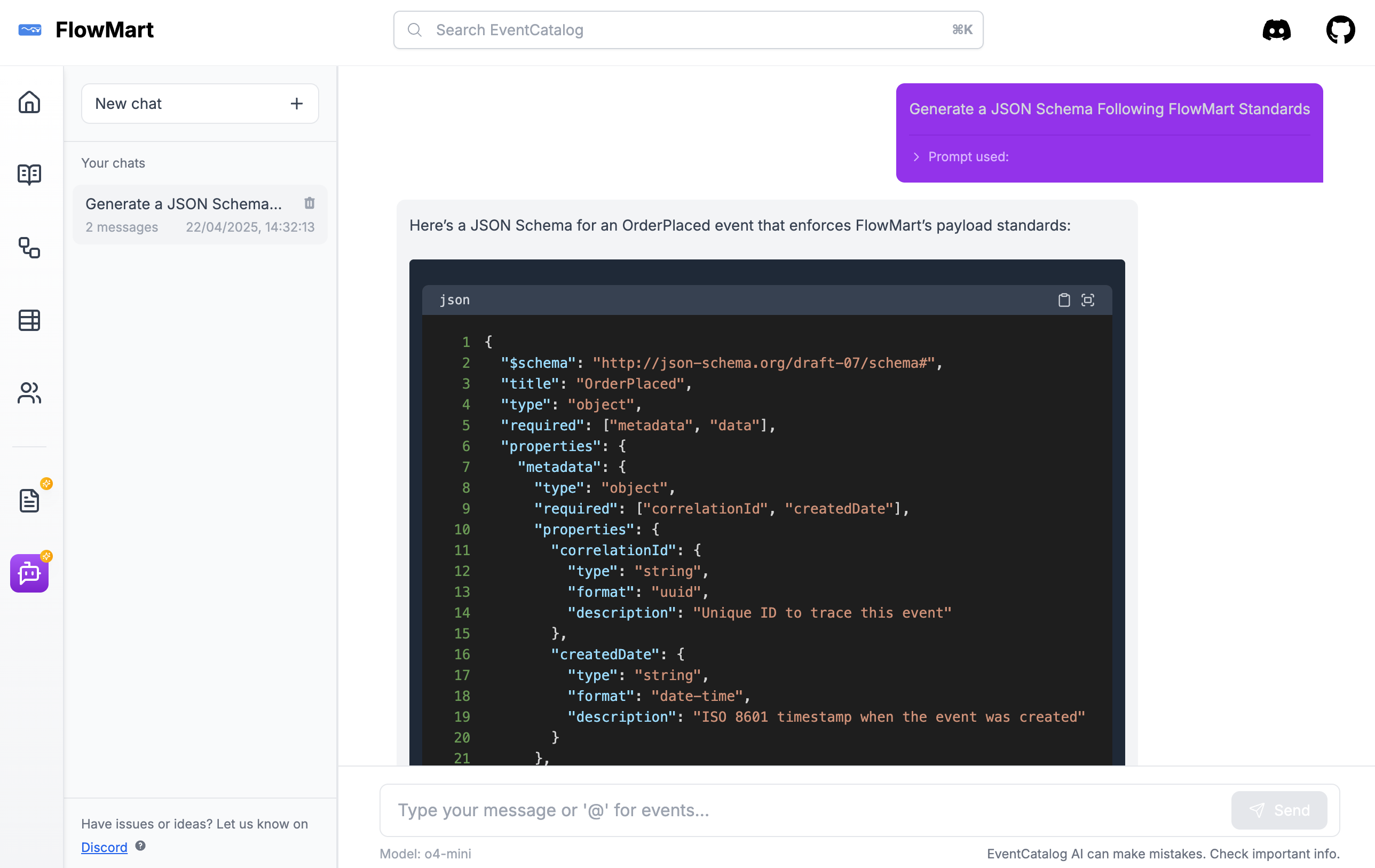 EventCatalog Chat
