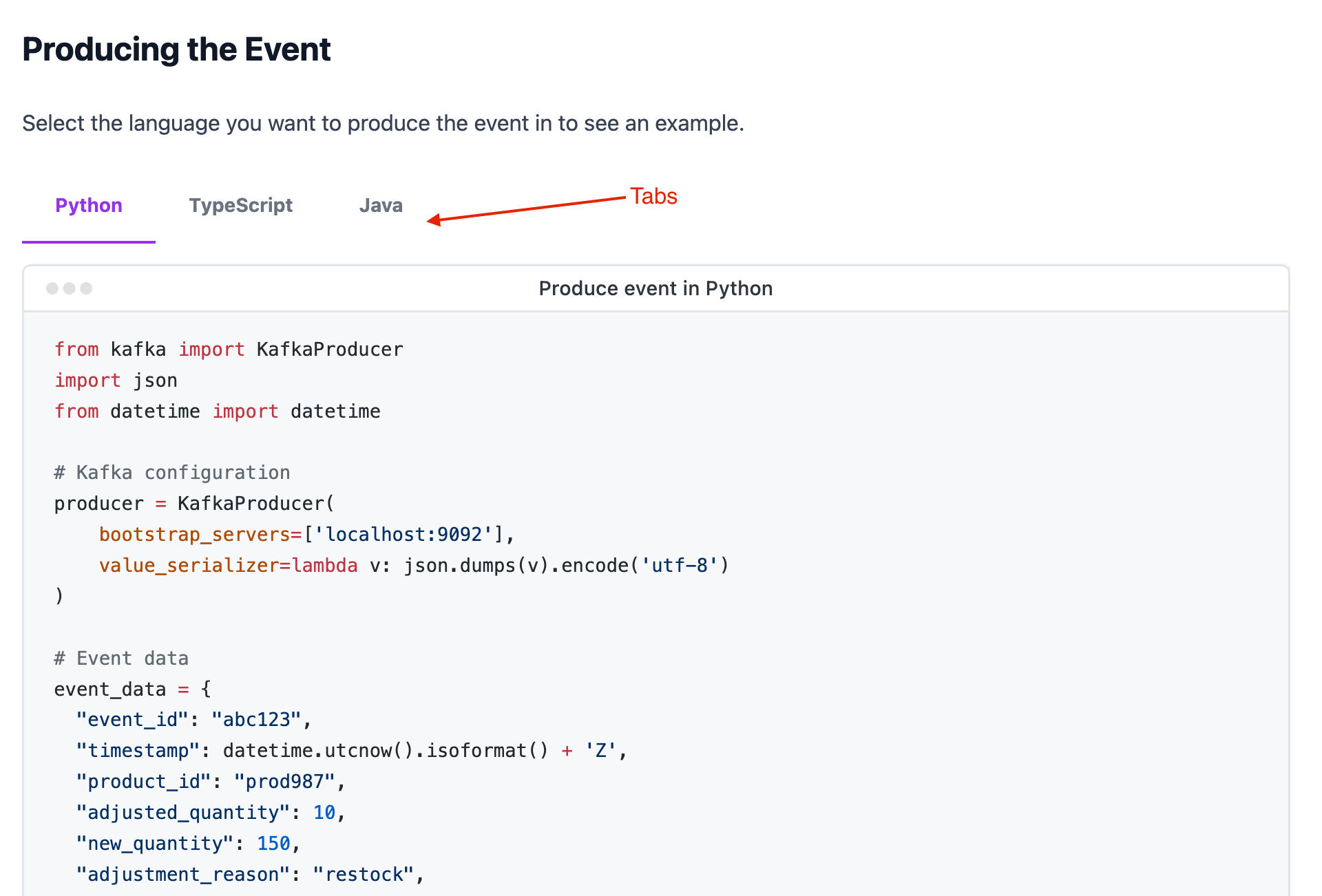 Example output