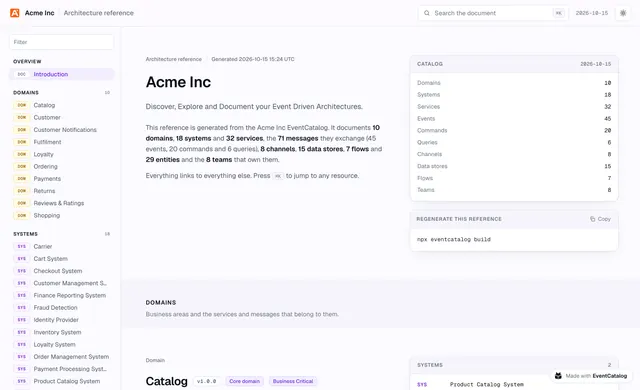 Share your architecture with anyone: export your catalog as one HTML file