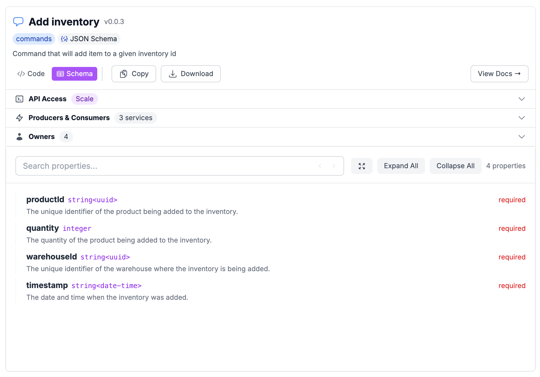 EventCatalog Schema Evolution