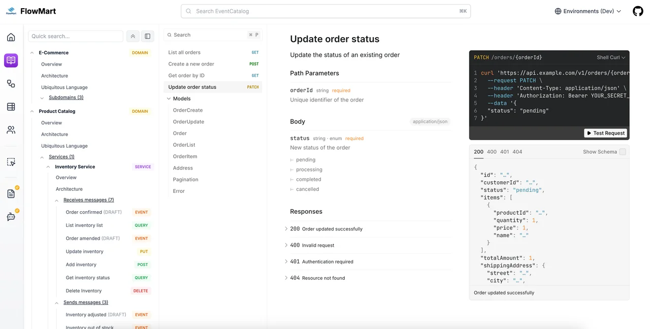 EventCatalog Visualizer Screenshot