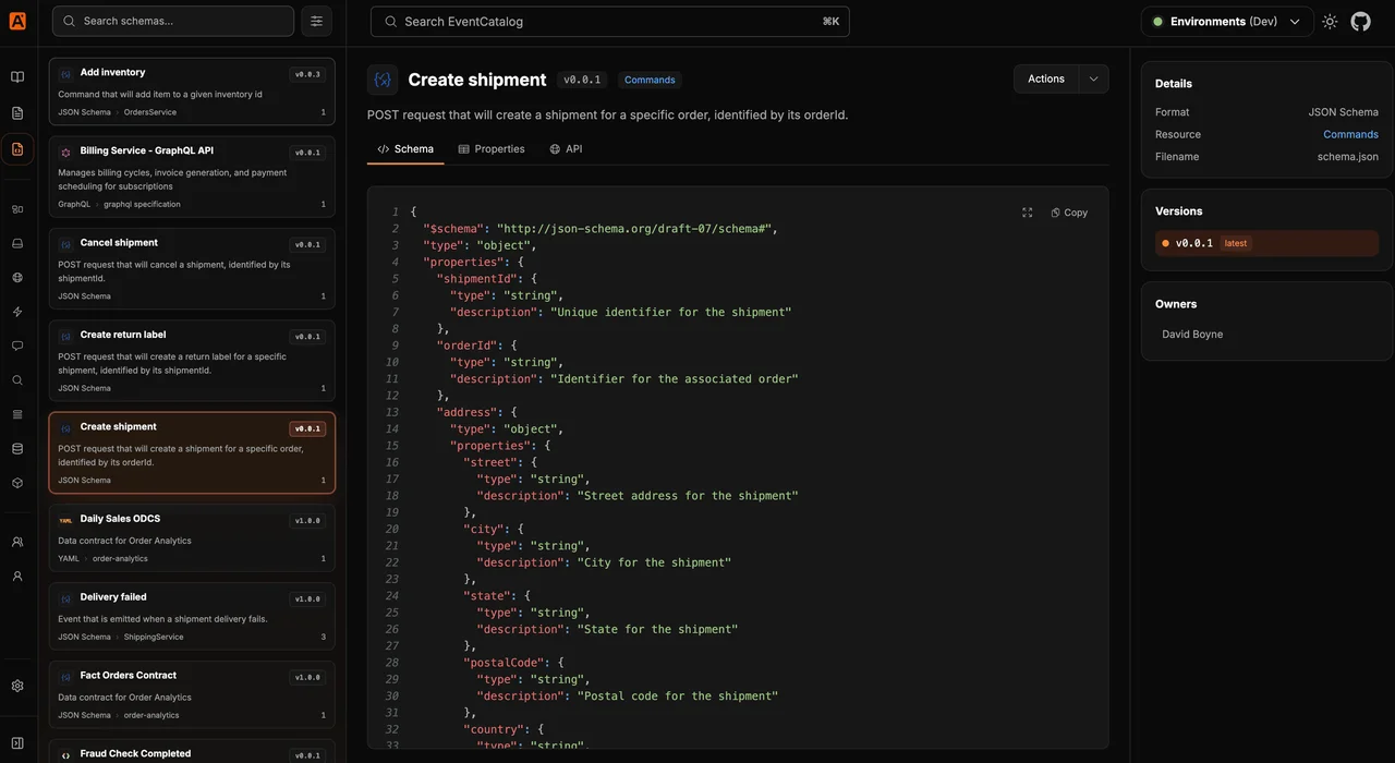 EventCatalog Visualizer Screenshot