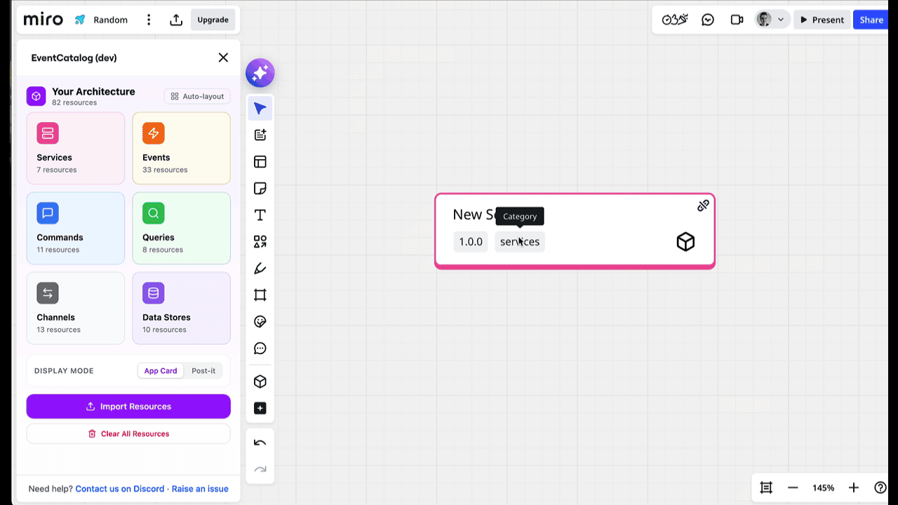 Editing a resource inline on the board